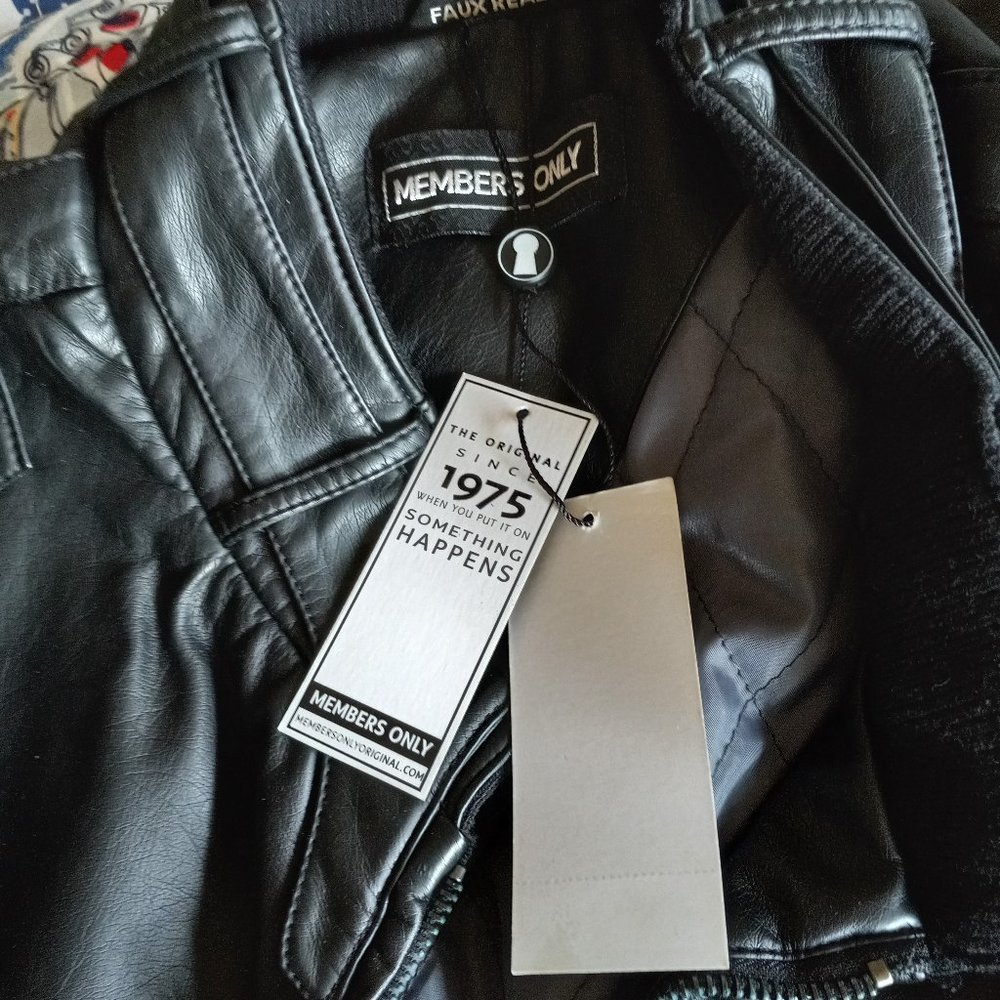 Black Leather Men's Jacket-XL